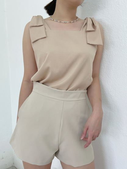 RIBBON CHIFFON SINGLET TOP IN 3 COLOR