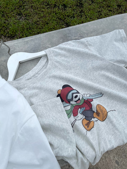 OVERSIZED MICKEY TEE IN WHITE/GREY