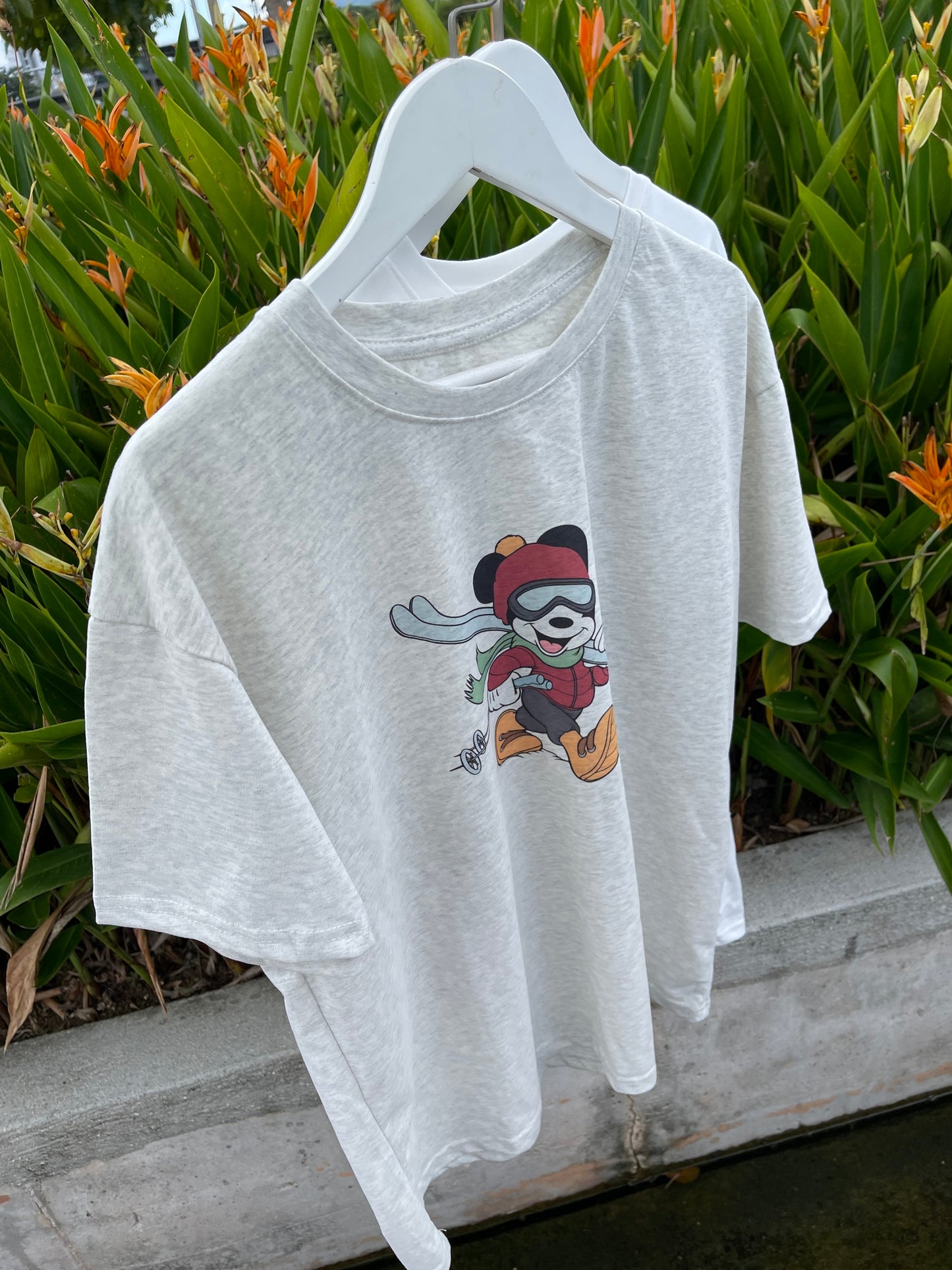 OVERSIZED MICKEY TEE IN WHITE/GREY