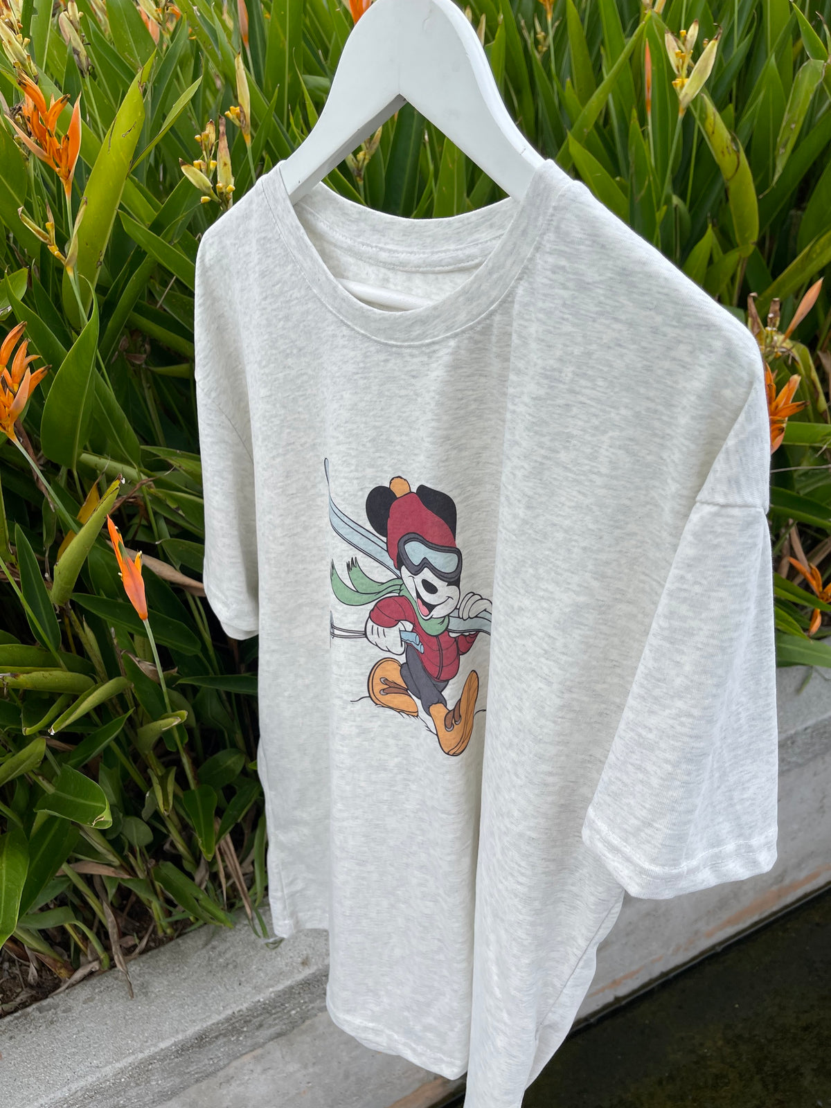 OVERSIZED MICKEY TEE IN WHITE/GREY