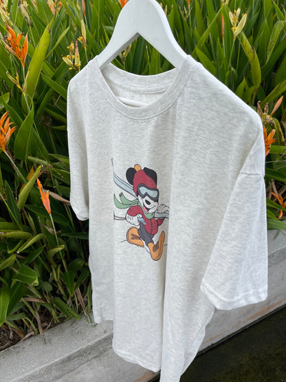 OVERSIZED MICKEY TEE IN WHITE/GREY