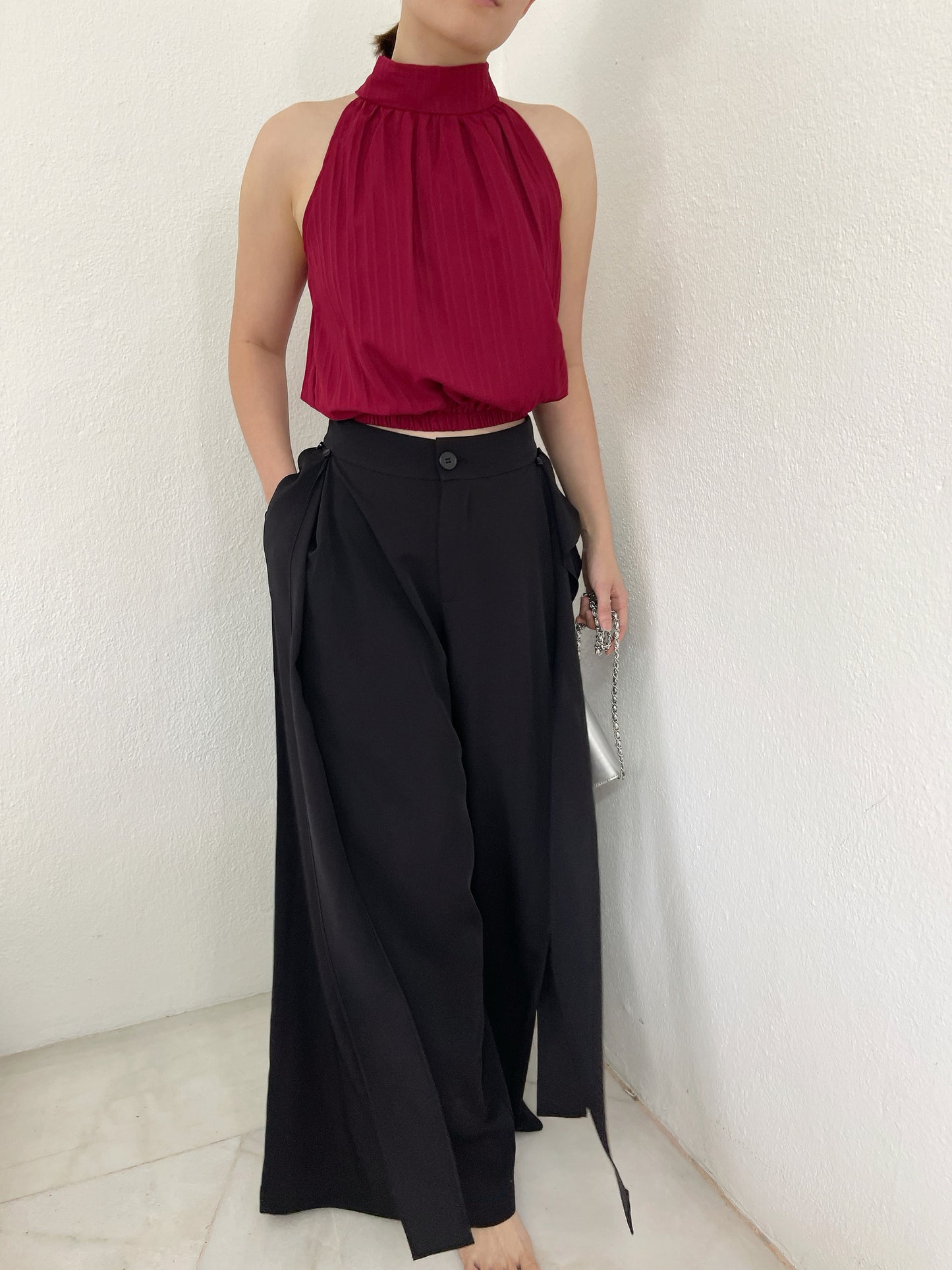 SIMPLE SINGLET CHIFFON TOP