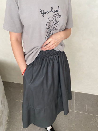 JOJO LEATHER SKIRT IN GREY