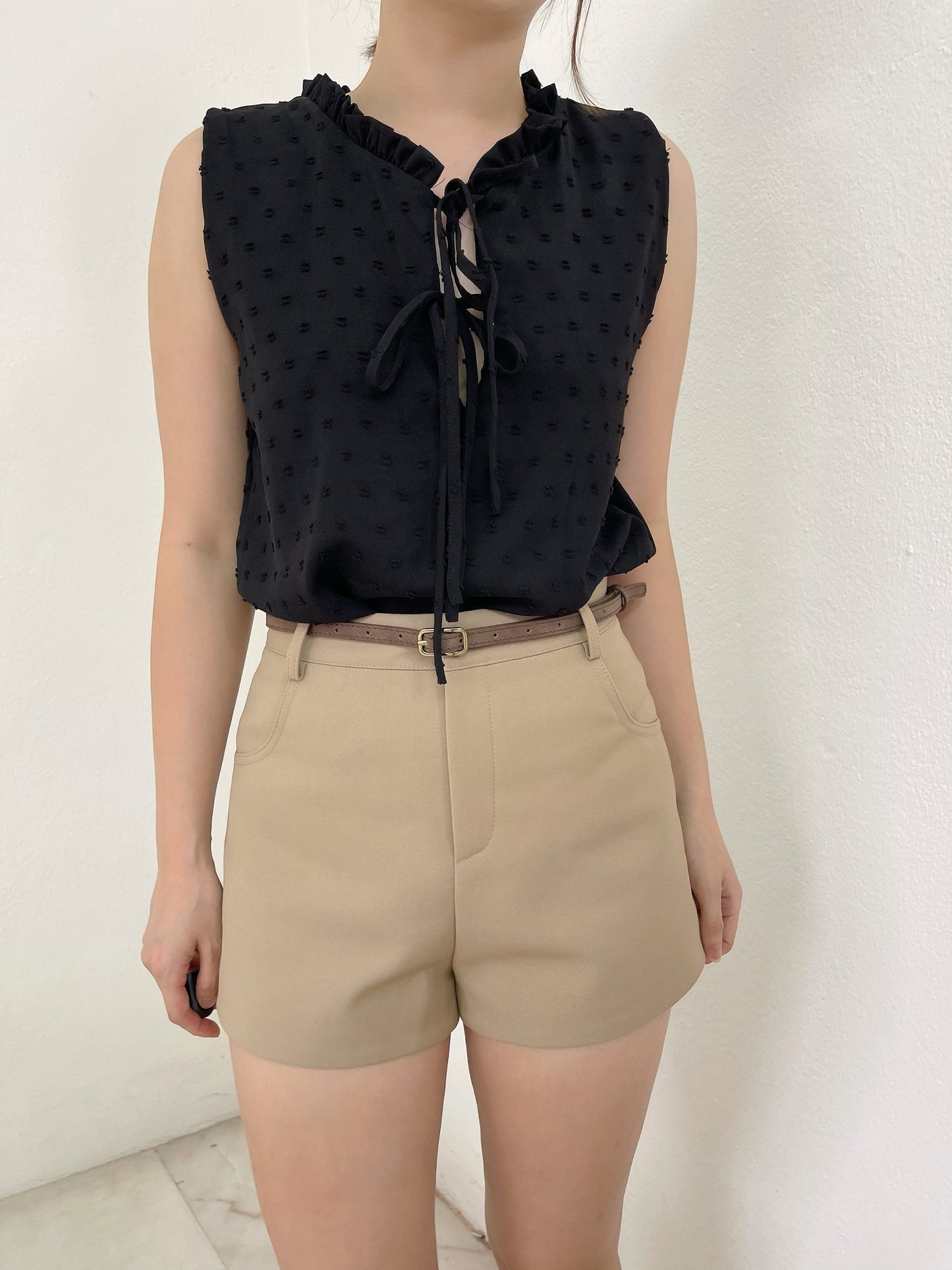 DORRY CHIFFON SINGLET IN RED/BLACK