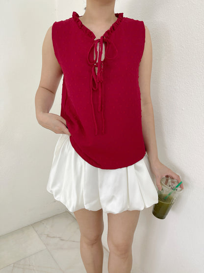 DORRY CHIFFON SINGLET IN RED/BLACK