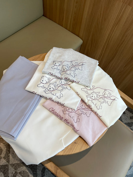 MY DOG TEE IN WHITE/PINK/BEIGE/GREY