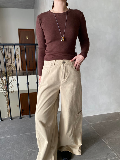VELLA TROUSERS PANTS IN BROWN/KHAKI