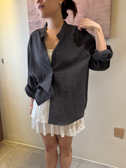 ZABE GREY BLOUSE TOP