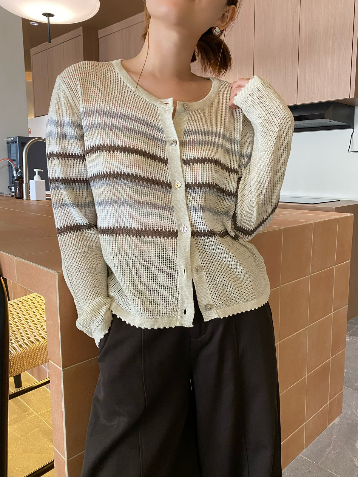 LINDA VINTAGE KNIT TOP IN BEIGE