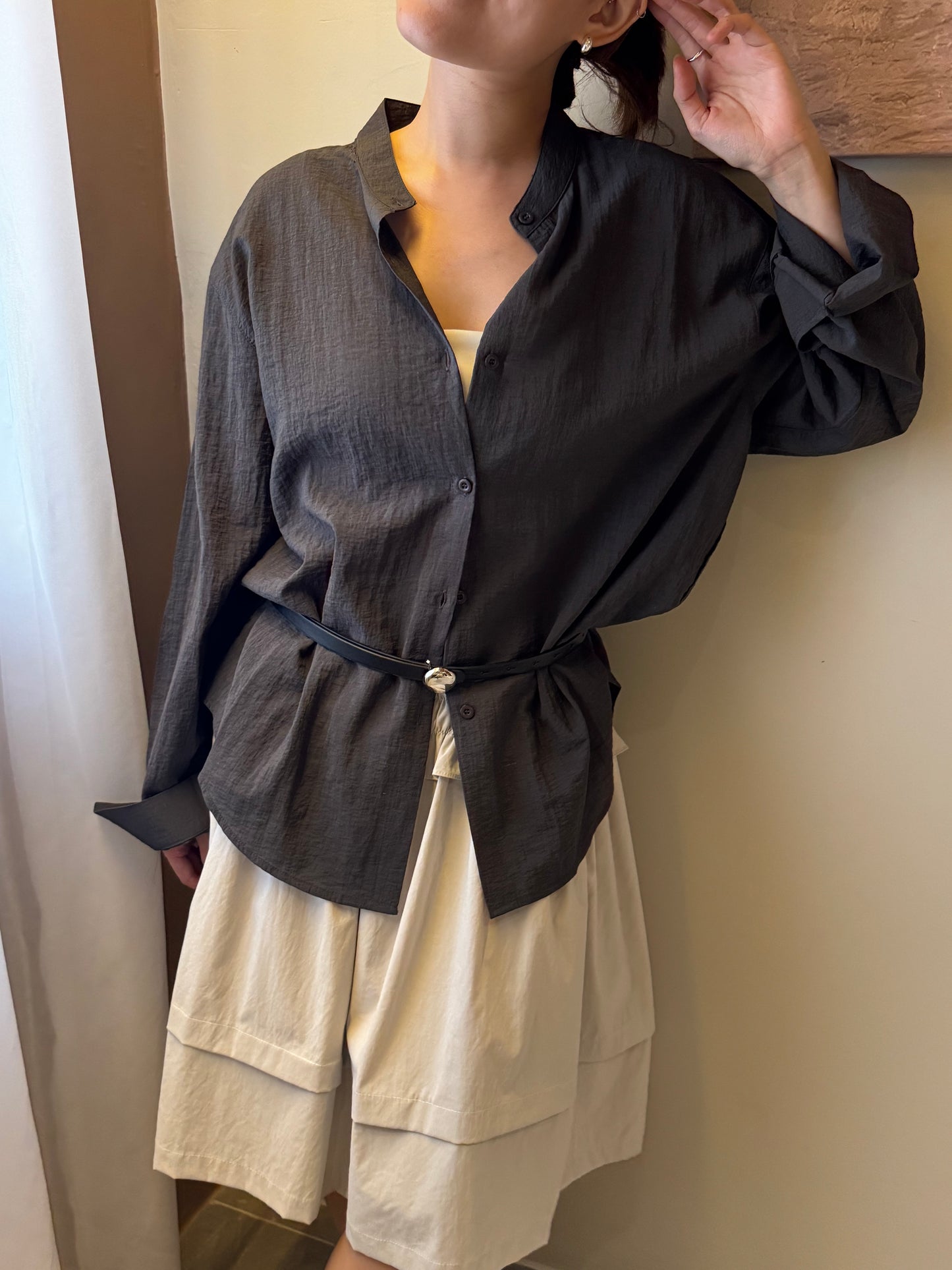 ZABE GREY BLOUSE TOP