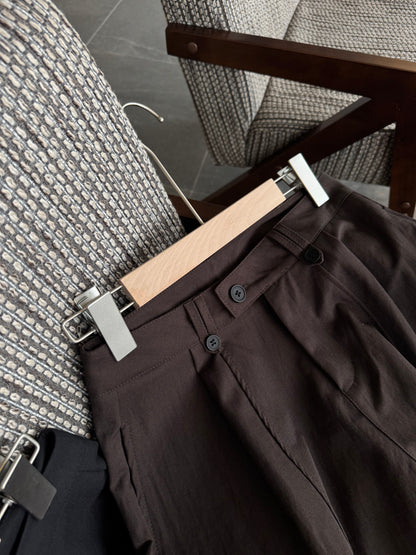 DENNIS BARREL TROUSERS IN BLACK/BROWN