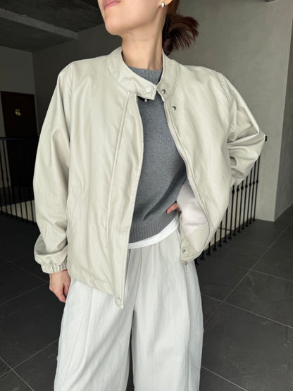 CELIA LEATHER JACKET IN CREAM
