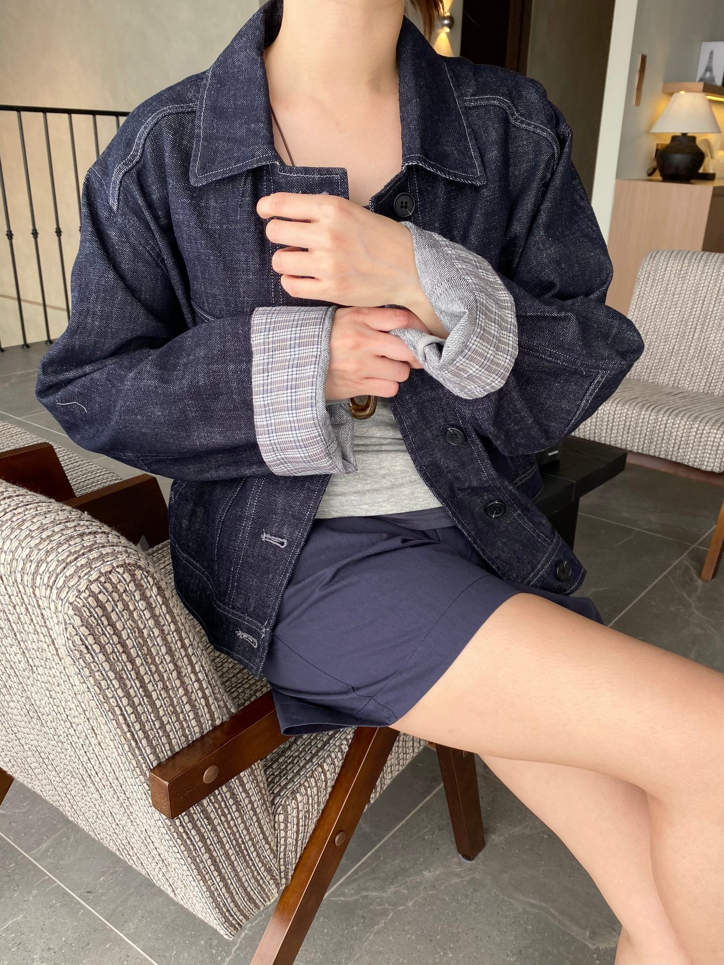 JAYDEN DENIM JACKET IN DARKBLUE