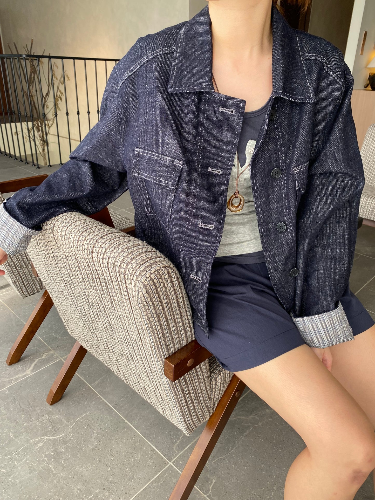 JAYDEN DENIM JACKET IN DARKBLUE