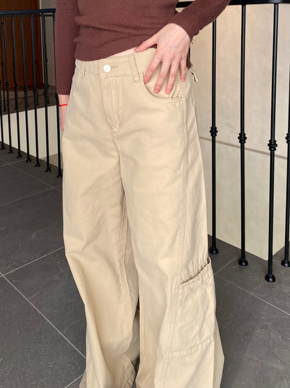 VELLA TROUSERS PANTS IN BROWN/KHAKI