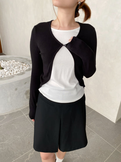 DOBI LONG SLEEVE TOP IN BROWN/BLACK