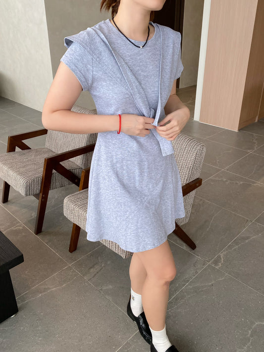 WENDY DRESS IN BROWN/GREY