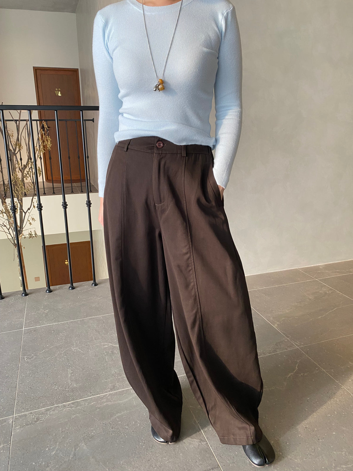 MOVA BARREL TROUSERS IN TEAWHITE/BROWN/BLACK