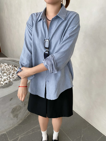 MARE BLOUSE TOP IN CREAM/BLUE