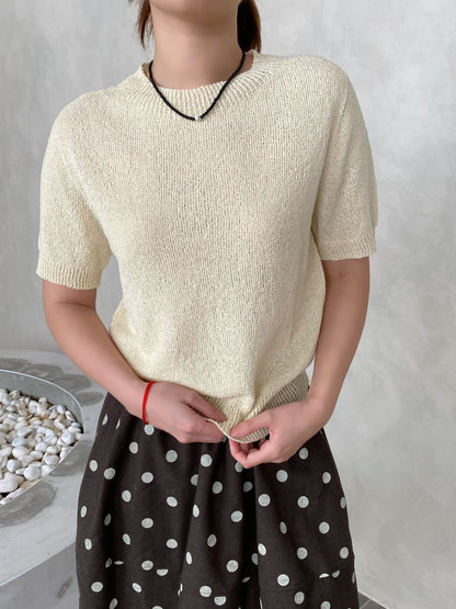 BASIC BABY YELLOW KNIT TOP