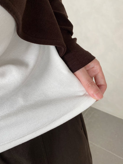 DOBI LONG SLEEVE TOP IN BROWN/BLACK