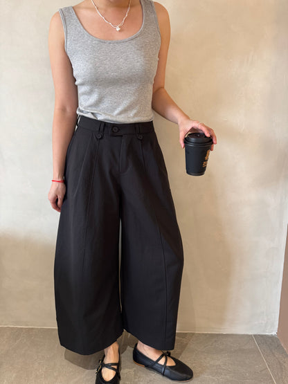 DENNIS BARREL TROUSERS IN BLACK/BROWN