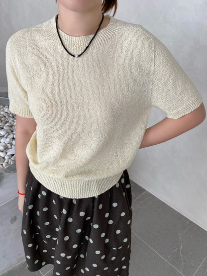 BASIC BABY YELLOW KNIT TOP