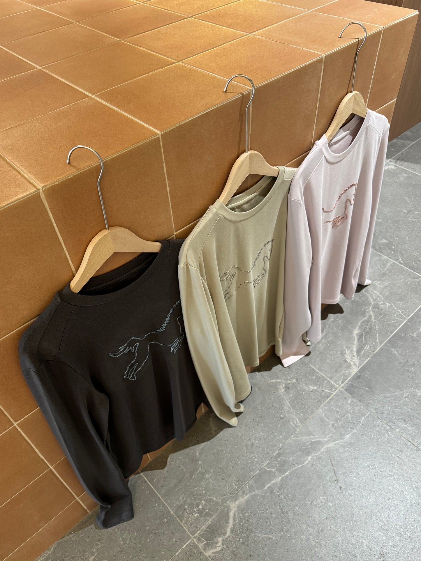 EMBROIDERED HORSE LONG SLEEVE TOP