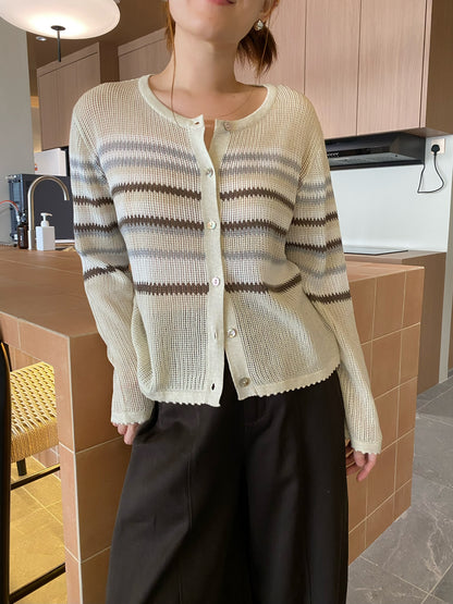 LINDA VINTAGE KNIT TOP IN BEIGE