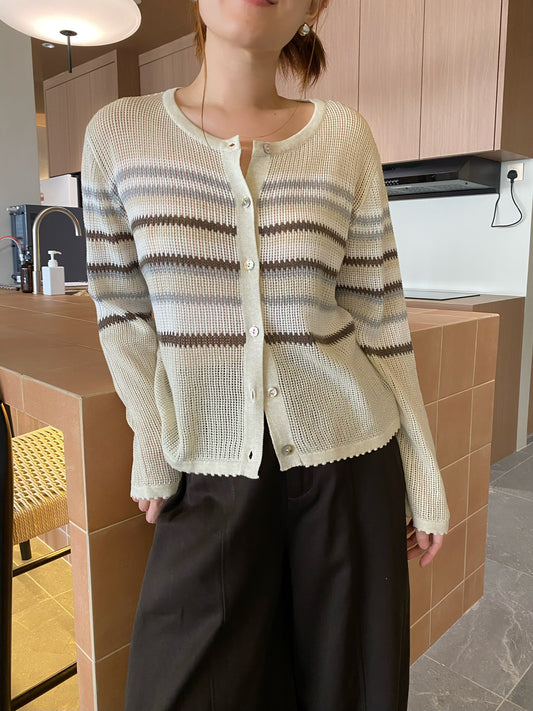 LINDA VINTAGE KNIT TOP IN BEIGE