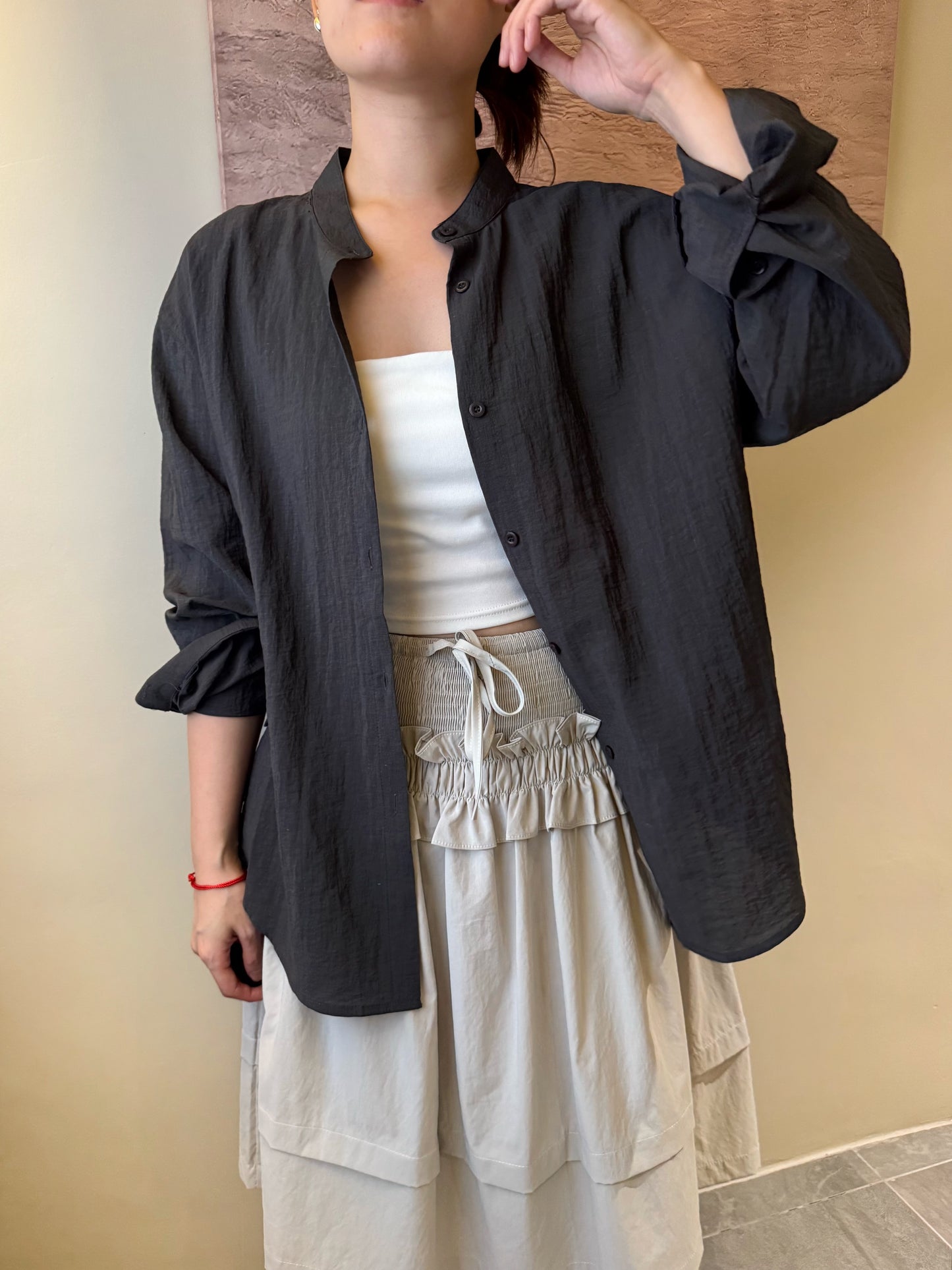 ZABE GREY BLOUSE TOP