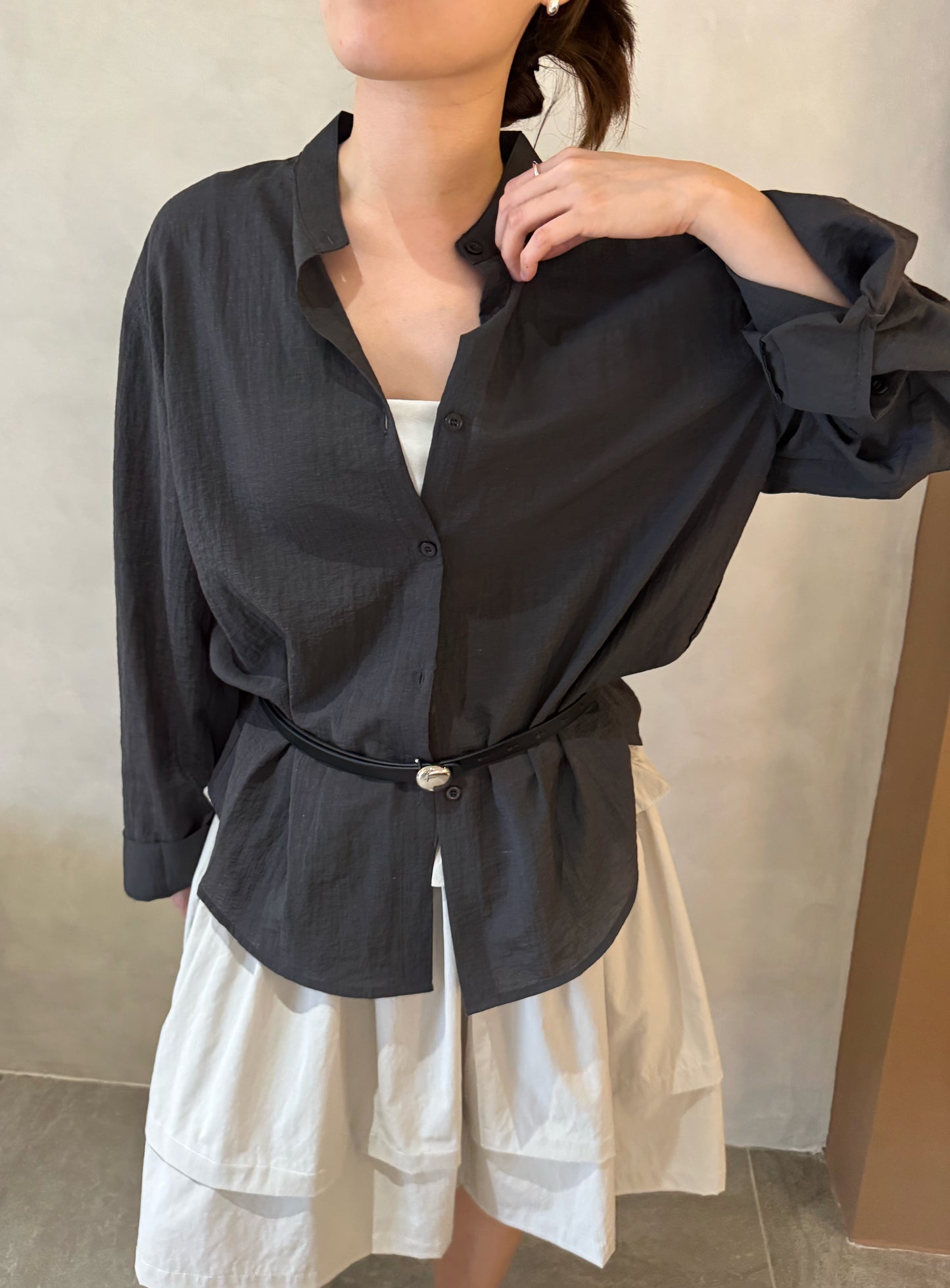 ZABE GREY BLOUSE TOP