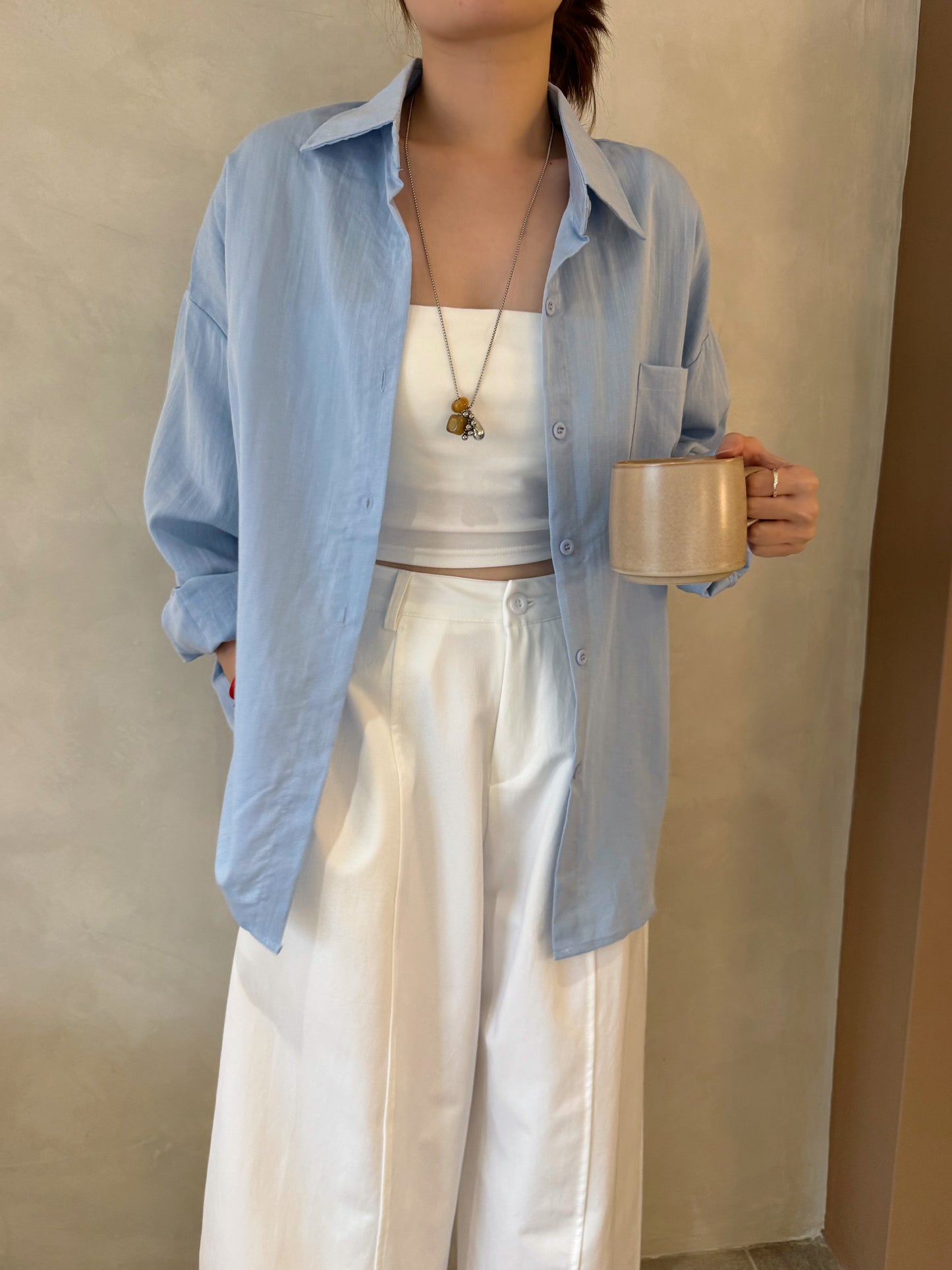 OVERSIZED BLUE BLOUSE