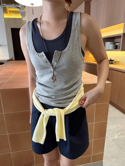 DOUBLE SINGLET TOP IN DARKBLUE/LIGHTBLUE